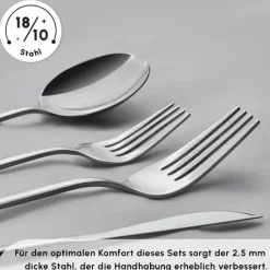 Karaca Bella Edelstahl V2 24-teiliges Besteckset für 6 Personen – Silber