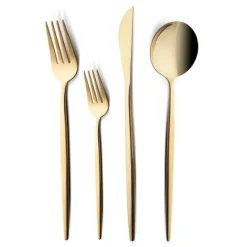 Karaca Bella Shiny Gold V2 Besteck Set für 6 Personen, 24 Teilig