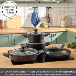 Karaca Biogranit Blackgold V1 7-teiliges Kochgeschirr-Set