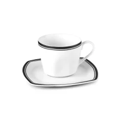 Karaca Black Line Teetassen-Set für 6 Personen, 12 Teilig, 220 ml