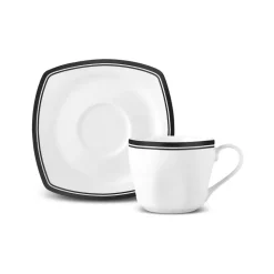 Karaca Black Line Teetassen-Set für 6 Personen, 12 Teilig, 220 ml