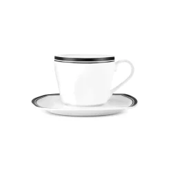 Karaca Black Line Teetassen-Set für 6 Personen, 12 Teilig, 220 ml