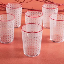 Karaca Blanco Wasserglas Rot