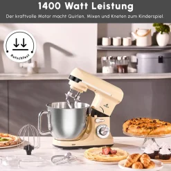 Karaca Blendburst Stand Mixer, 5.7L, 1400W, Iconic Beige