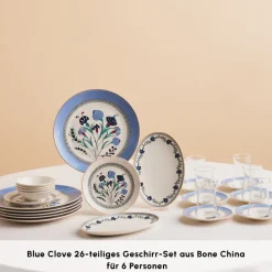 Karaca Blue Clove 26-Teiliges 6-Personen Frühstücksgeschirr