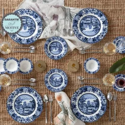 Karaca Blue Odyssey für 6 Personen Frühstücksset und Servierschalen, 26 Teilig