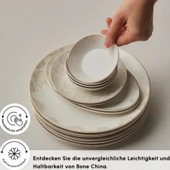 Karaca Bone China Siena 20-teiliges Tafelservice für 6 Personen, Weiß