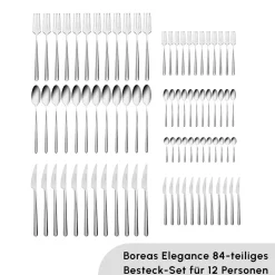Karaca Boreas 12 Personen Besteckset, 84 Teilig