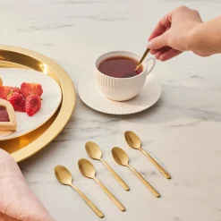 Karaca Boreas Gold 6-teiliges Teelöffel-Set in Box