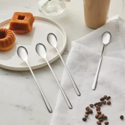 Karaca Boreas Silber 4-teiliges Latte-Löffel-Set in Box