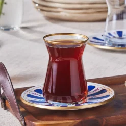 Karaca Bursa Türkisches Teeglas-Set, 12-teilig, Marineblau