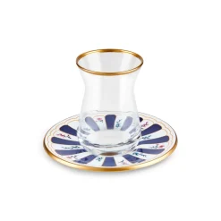 Karaca Bursa Türkisches Teeglas-Set, 12-teilig, Marineblau