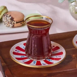 Karaca Bursa Türkisches Teeglas, 12-teilig, Rot