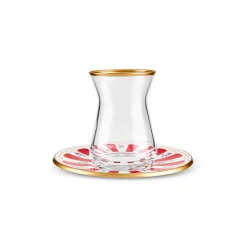 Karaca Bursa Türkisches Teeglas, 12-teilig, Rot