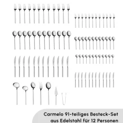 Karaca Carmelo Premium mit Boxed Besteckset, 91 Teilig
