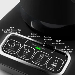 Karaca Caysever Robotea Pro 4 in 1 sprechender automatischer Teekocher Wasserkocher und Filterkaffeemaschine 2500W Chrome