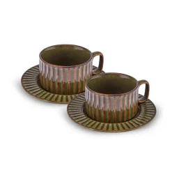 Karaca Cereus Tee-Set für 2 Personen, 4 Teilig, Grün