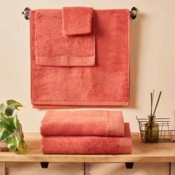 Karaca Chandler Modal Badetuch, Koralle, 100x150cm