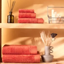 Karaca Chandler Modal Badetuch, Koralle, 100x150cm