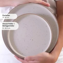 Karaca Chicago Dot für 6 Personen Geschirrset, 18 Teilig, Keramisch