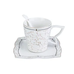 Karaca Comet quadratisches Frühstücksset und Servierschalen für 6 Personen 32-teiliges