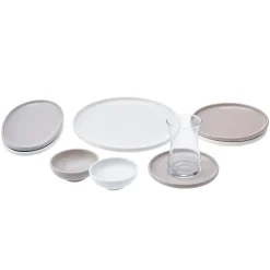 Karaca Cordelia für 6 Personen Frühstücksset und Servierschalen, 26 Teilig, Grau