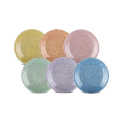 Karaca Cotton Colored Silvery für 6 Personen Dessert Set, 6 Teilig