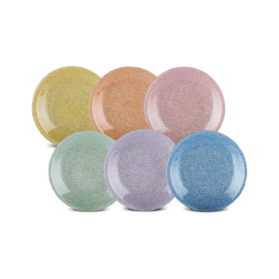 Karaca Cotton Colored Silvery für 6 Personen Dessert Set, 6 Teilig