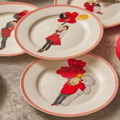 Karaca Couple Kuchenteller Set für 6 Personen