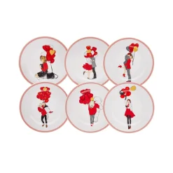 Karaca Couple Kuchenteller Set für 6 Personen