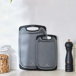 Karaca Daily Granit Muster Grau 2er Schneidebrett-Set