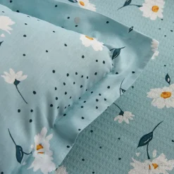 Karaca Daisy 100% Baumwolle Doppelbett Deckenbezug Set, Mint