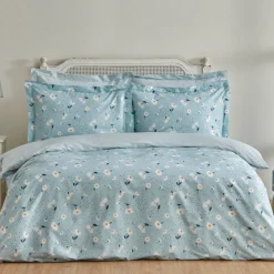 Karaca Daisy 100% Baumwolle Doppel Bettbezug Set, Mint