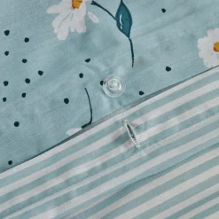 Karaca Daisy 100% Baumwolle Einzelbett Bettwäsche Set, Mint