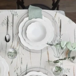 Karaca Daisy für 4 Personen Geschirrset, 12 Teilig, New Generation Bone, Weiß