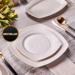 Karaca Deren 57-teiliges Tafelservice für 12 Personen aus Porzellan