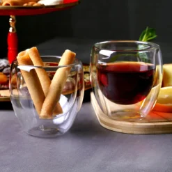 Karaca Doppelwand Borosilikat Glas Cappuccinotassen Set für 2 Personen