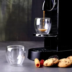 Karaca Doppelwand Borosilikat Glas Espresso Tassenset für 2 Personen 80 ml