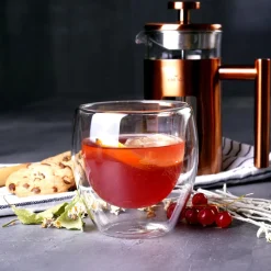 Karaca Doppelwand Borosilikat Glas Latte Cup Set für 2 Personen 350 ml