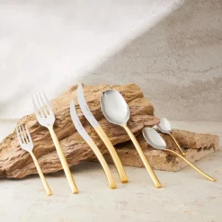 Karaca Dora 84-teiliges Besteck-Set 316+ Premium Gold mit Schachtel