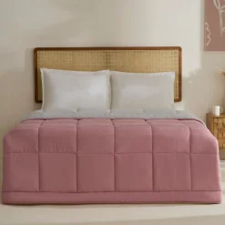 Karaca Double Face Bettdecke Pudra - Hellgrau 200X200