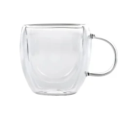 Karaca Double Wall Borosilikat Glas Tassenset für 2 Personen 150 ml with Handle