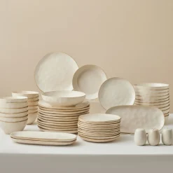 Karaca Earth Collection Aria 55-teiliges Tafelservice für 12 Personen Beige