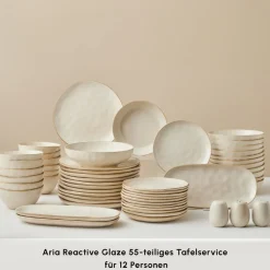 Karaca Earth Collection Aria 55-teiliges Tafelservice für 12 Personen Beige