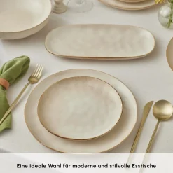 Karaca Earth Collection Aria 55-teiliges Tafelservice für 12 Personen Beige