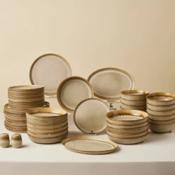 Karaca Earth Collection Earthy Light Reactive 52-Teiliges 12-Personen Geschirrset