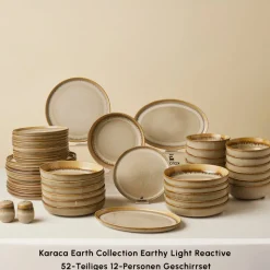 Karaca Earth Collection Earthy Light Reactive 52-Teiliges 12-Personen Geschirrset