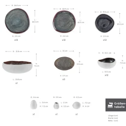 Karaca Earth Collection Galactic 55-teiliges Tafelservice für 12 Personen – Weiß