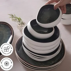 Karaca Earth Collection Galactic 55-teiliges Tafelservice für 12 Personen – Weiß