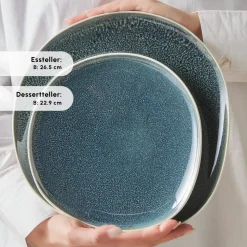 Karaca Earth Collection New Galactic Oscar Reactive Glaze 55-teiliges Tafelset für 12 Personen, Multi